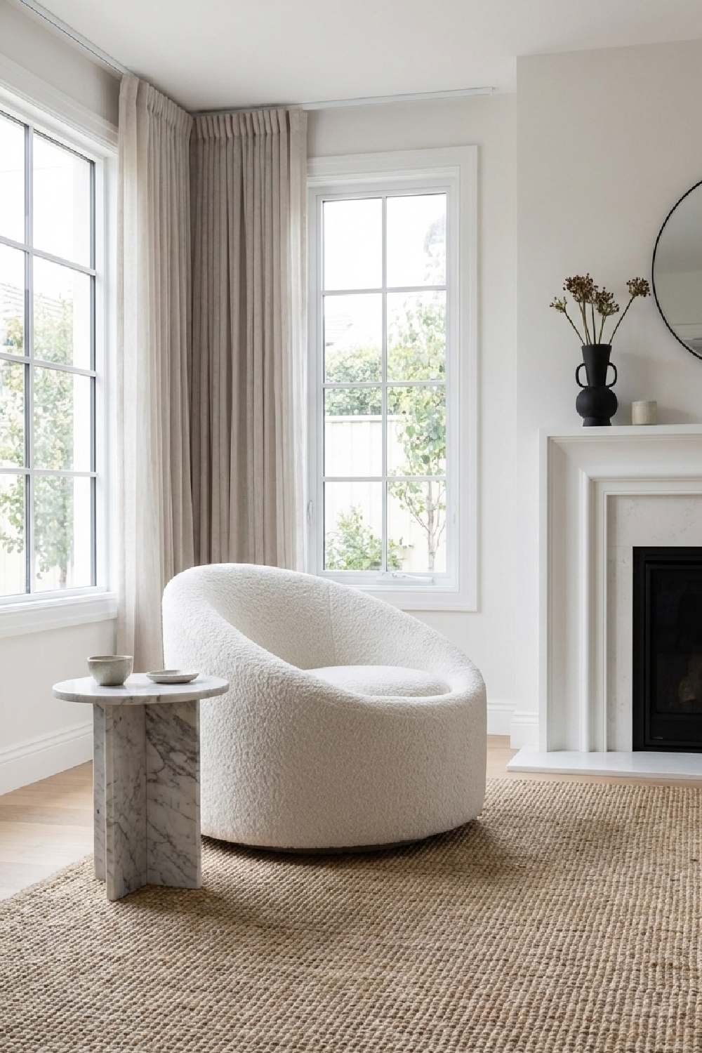   Round Upholstered Accent Chair | Oroa.com