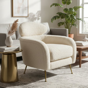   White Fur Lounge Chair | Oroa.com