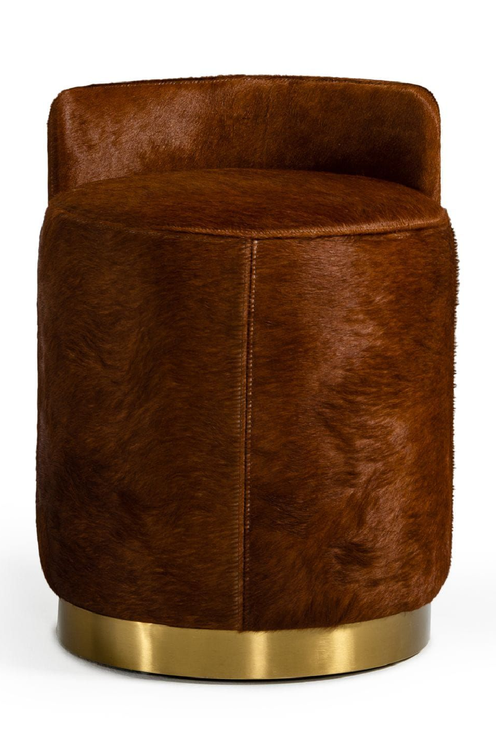   Brown Cowhide Leather Ottoman | Oroa.com