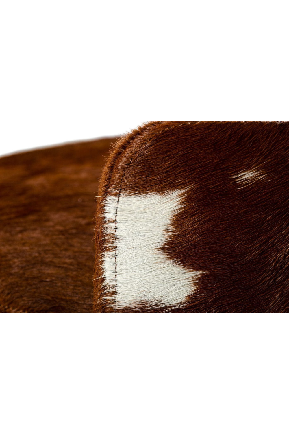   Brown Cowhide Leather Ottoman | Oroa.com
