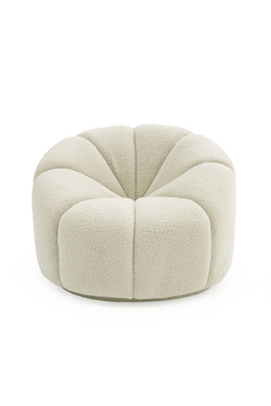   White Sherpa Tufted Swivel Chair | Oroa.com