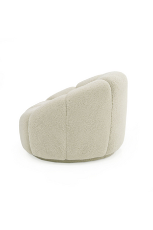   White Sherpa Tufted Swivel Chair | Oroa.com