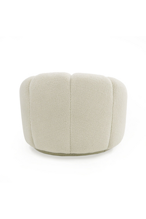   White Sherpa Tufted Swivel Chair | Oroa.com