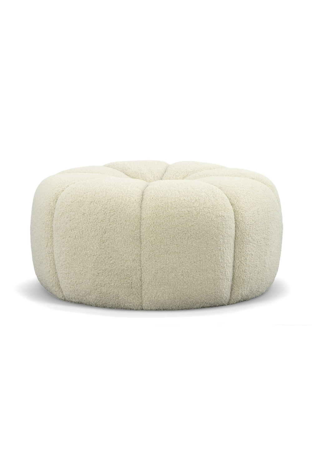   Central-Tufted White Sherpa Ottoman | Oroa.com