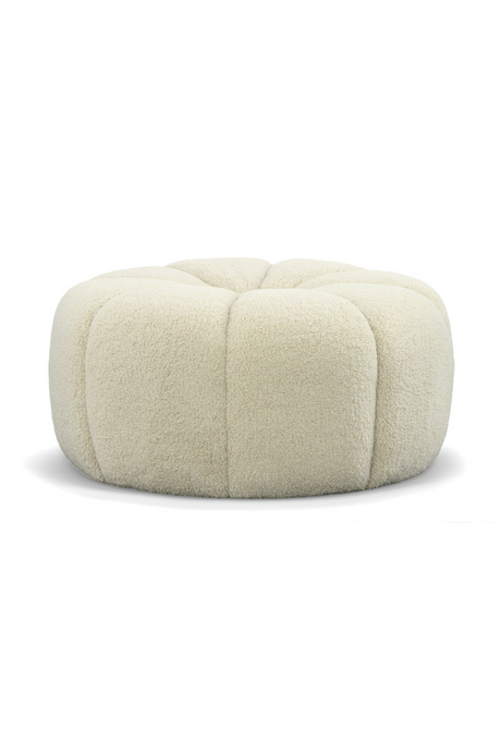   Central-Tufted White Sherpa Ottoman | Oroa.com