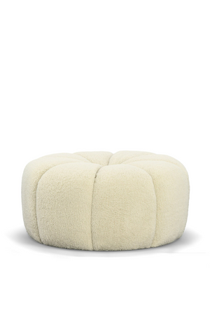   Central-Tufted White Sherpa Ottoman | Oroa.com
