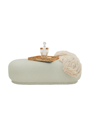   White Sherpa Ottoman | Oroa.com