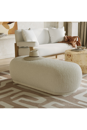   White Sherpa Ottoman | Oroa.com