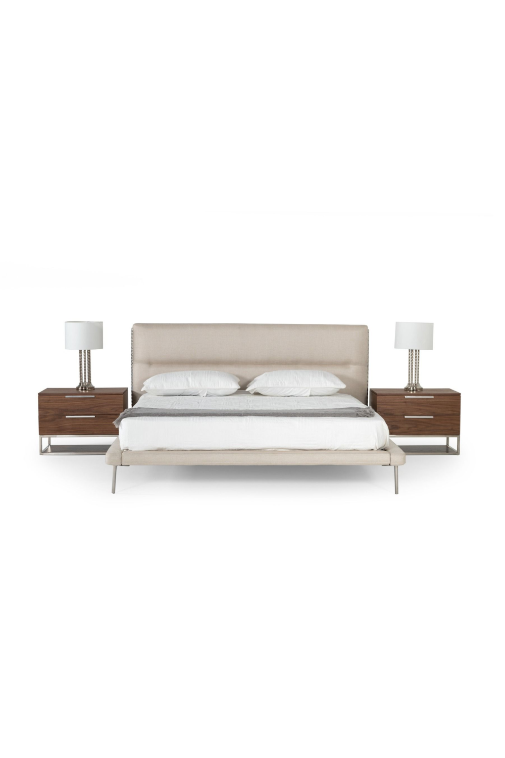   Cream Woven Fabric Bed | Oroa.com