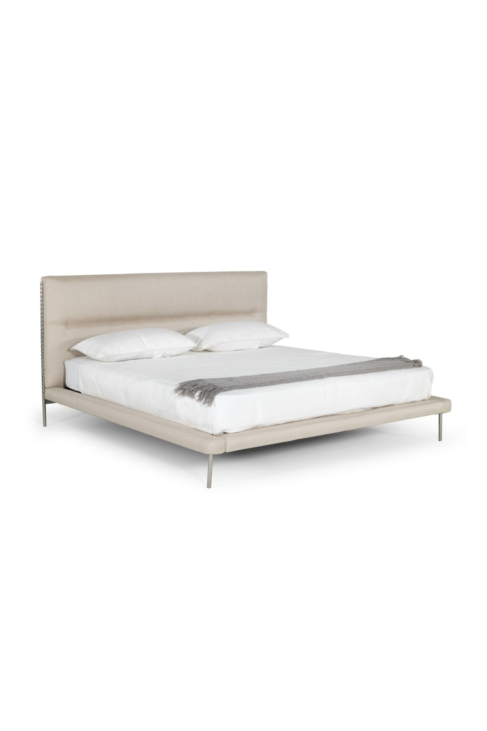   Cream Woven Fabric Bed | Oroa.com