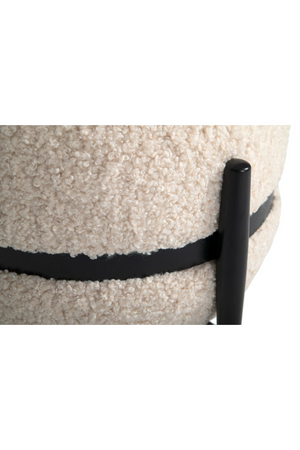   White Sherpa Round Ottoman | Oroa.com