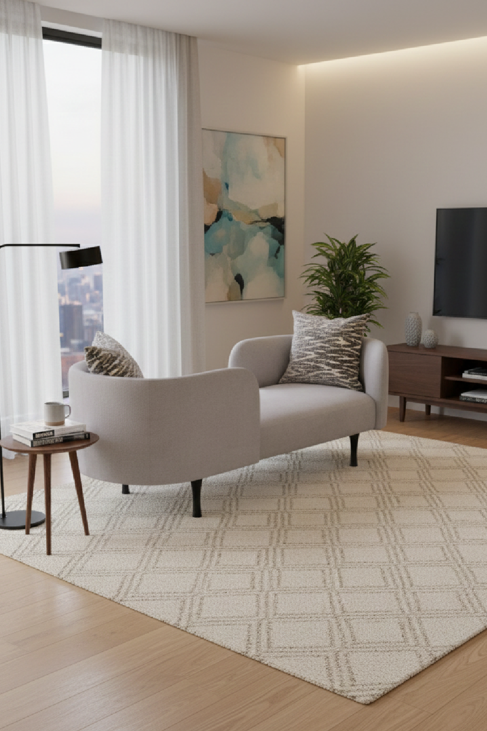  Gray 2-Seater Chaise Lounge | Oroa.com
