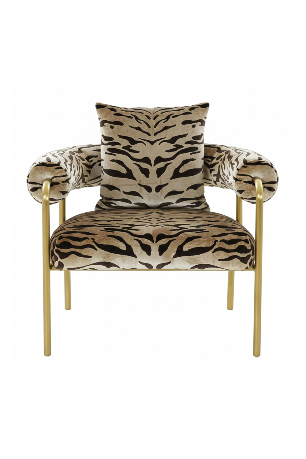   Gold Zebra Print Accent Chair | Oroa.com