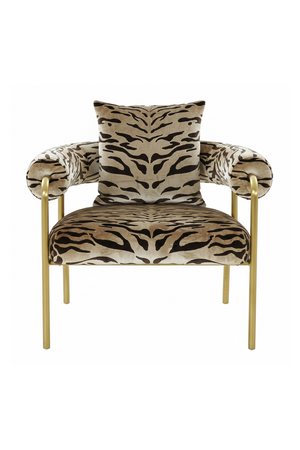   Gold Zebra Print Accent Chair | Oroa.com