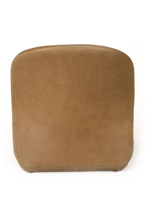   Curved Brown Leather Accent Chair | Oroa.com