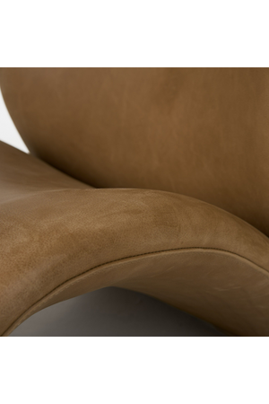   Curved Brown Leather Accent Chair | Oroa.com