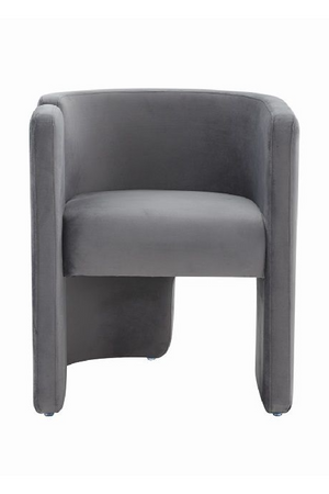   Curved Gray Velvet Accent Chair | Oroa.com
