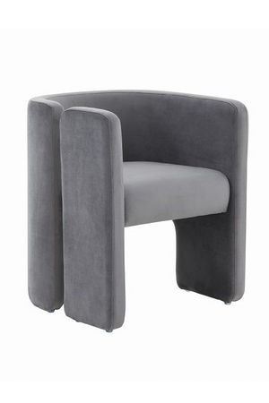   Curved Gray Velvet Accent Chair | Oroa.com