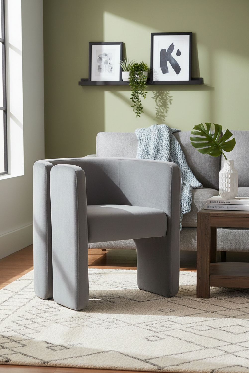   Gray Velvet Accent Chair | Oroa.com