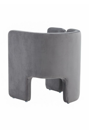   Curved Gray Velvet Accent Chair | Oroa.com