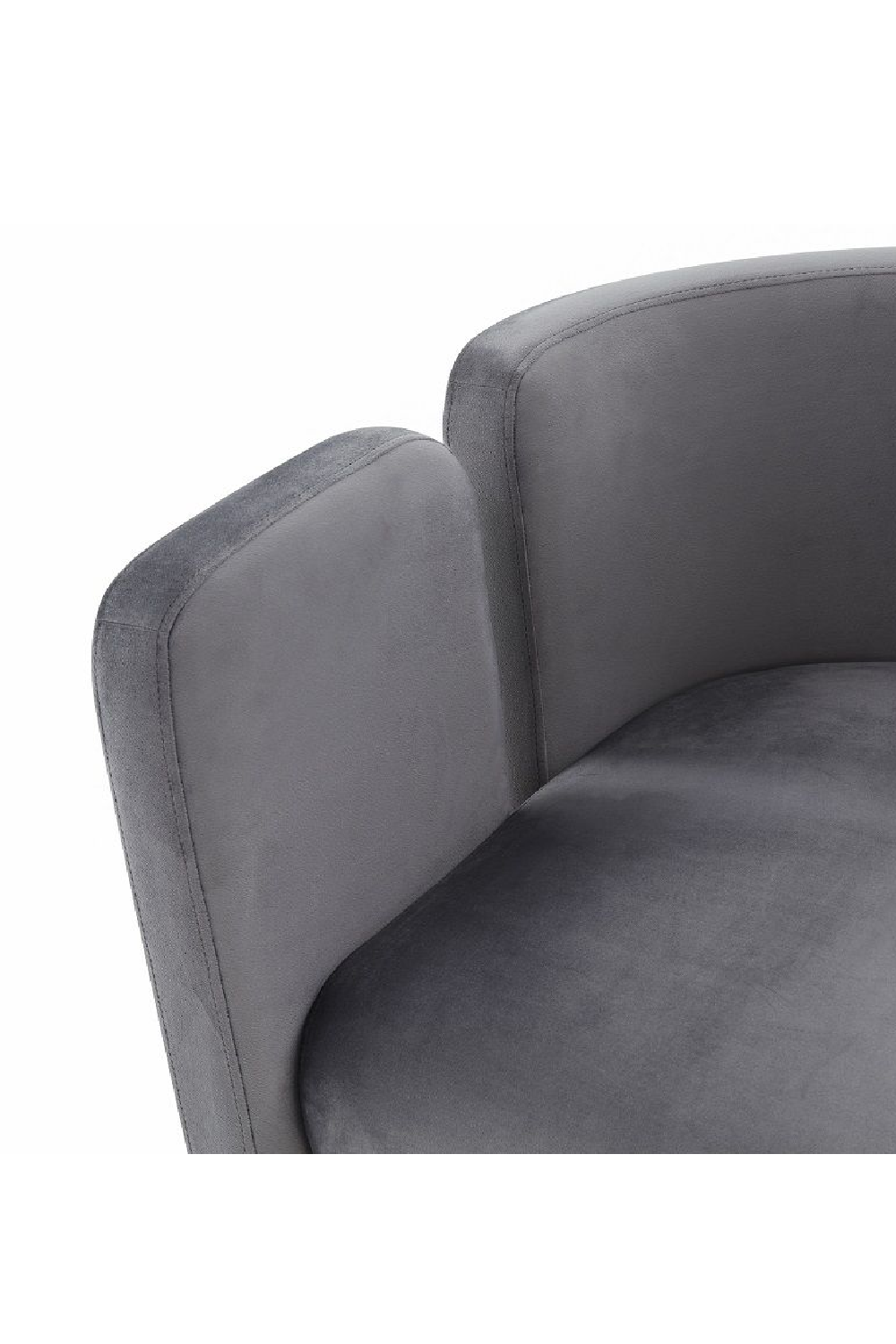   Curved Gray Velvet Accent Chair | Oroa.com