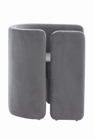   Curved Gray Velvet Accent Chair | Oroa.com