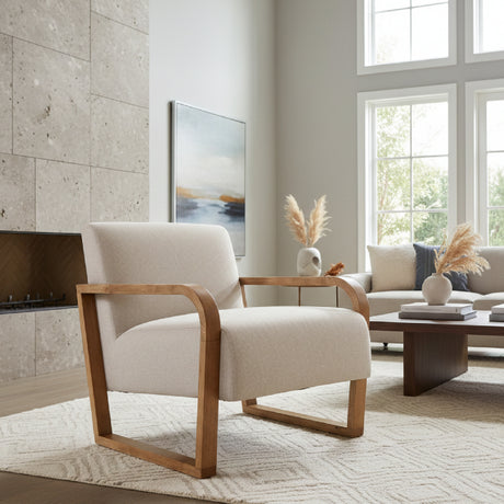   Beige Linen Accent Chair | Oroa.com