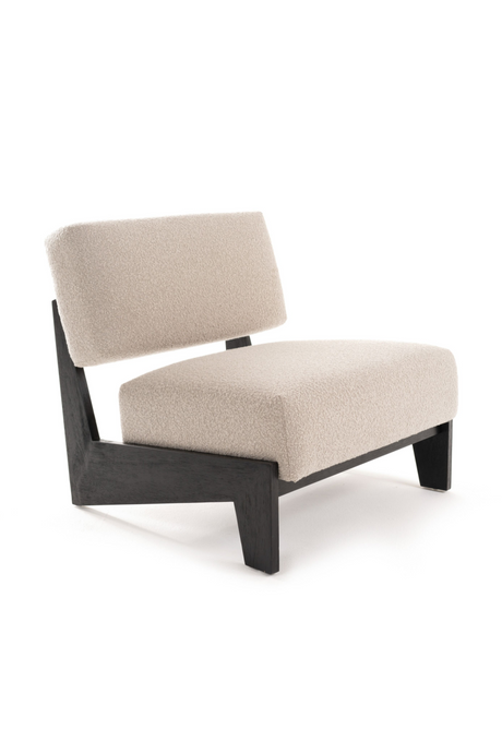   Wood Framed Velvet Lounge Chair | Oroa.com