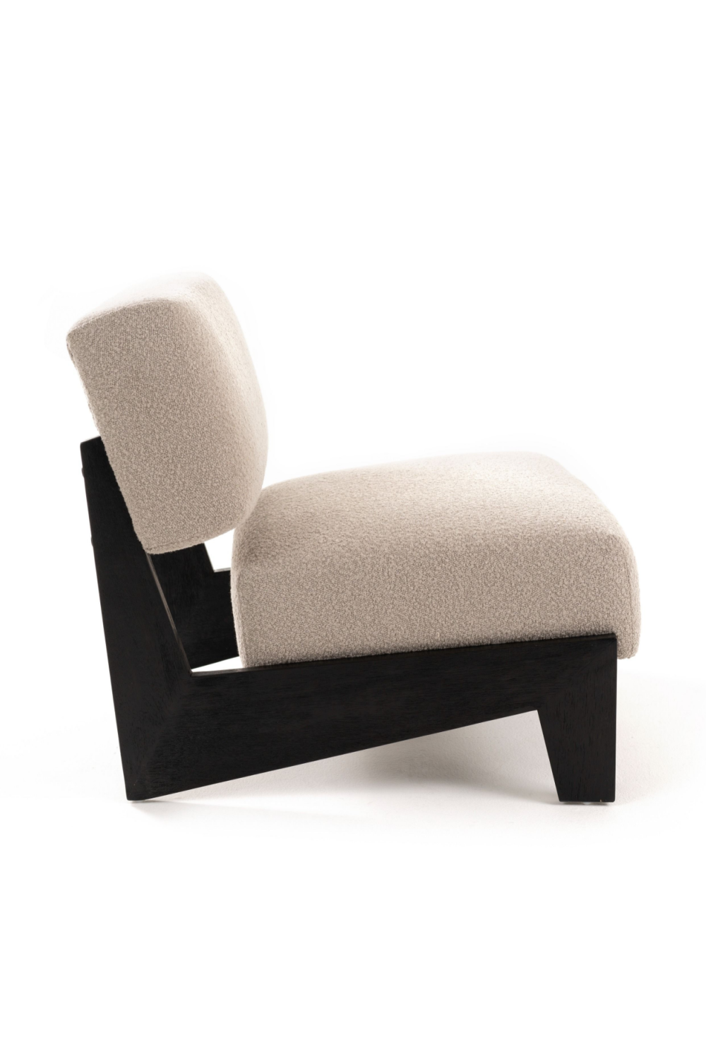   Wood Framed Velvet Lounge Chair | Oroa.com