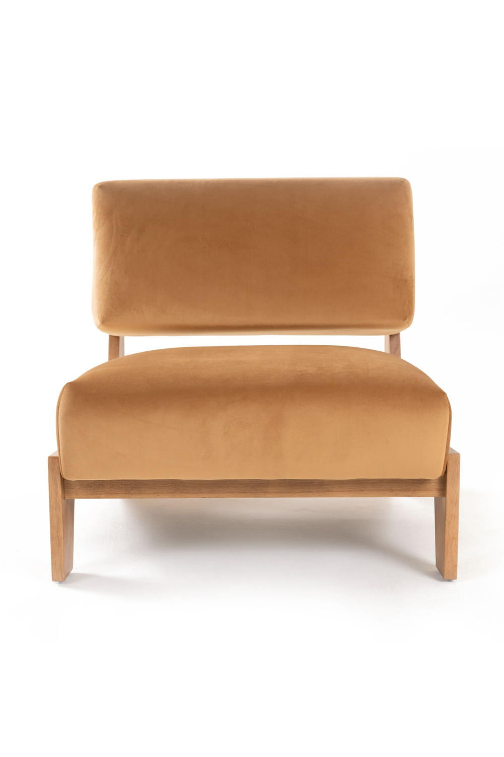   Wood Framed Velvet Lounge Chair | Oroa.com