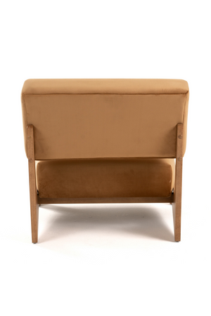   Wood Framed Velvet Lounge Chair | Oroa.com