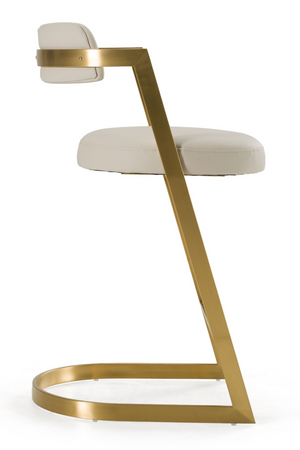   Gold Framed Cantilevered Counter Stool | Oroa.com