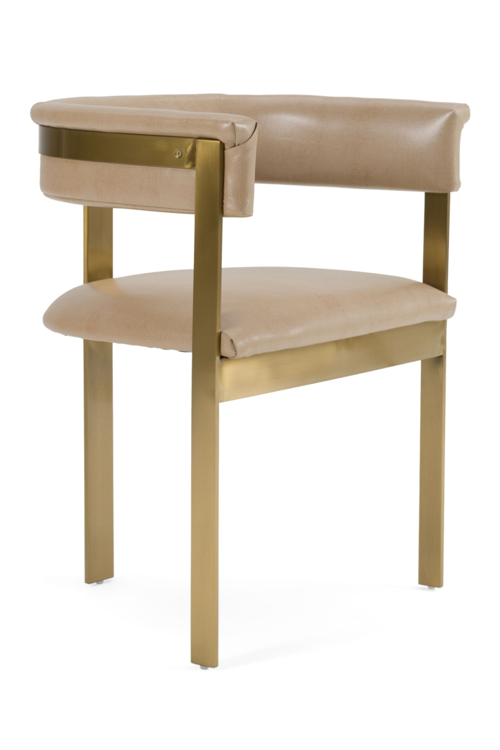   Brown Leather Curved Dining Chair | Oroa.com
