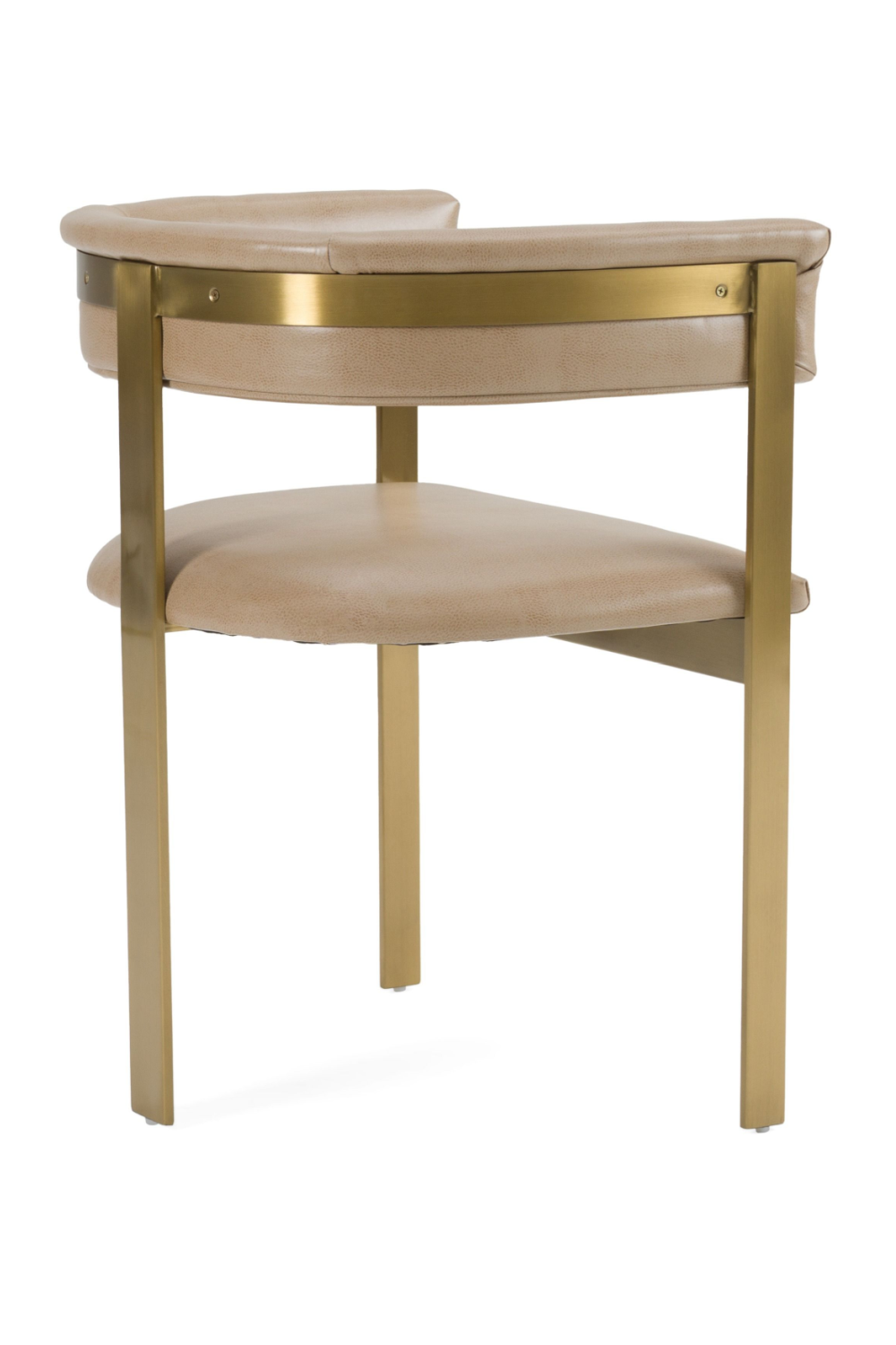   Brown Leather Curved Dining Chair | Oroa.com