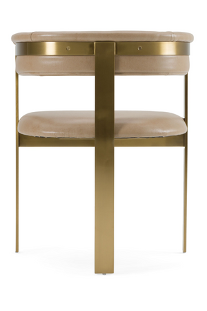   Brown Leather Curved Dining Chair | Oroa.com