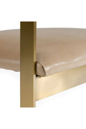   Brown Leather Curved Dining Chair | Oroa.com