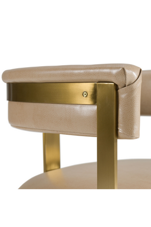   Brown Leather Curved Dining Chair | Oroa.com
