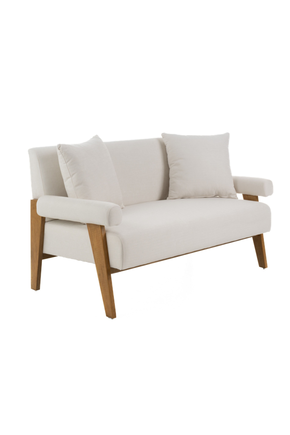   White Fabric Loveseat | Oroa.com
