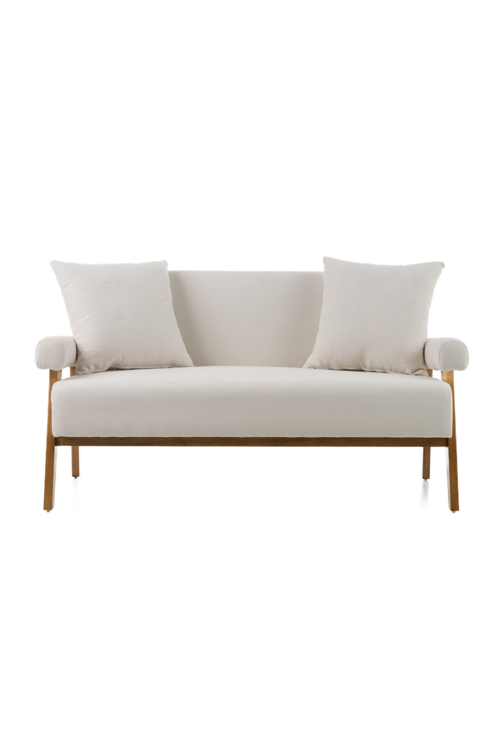   White Fabric Loveseat | Oroa.com