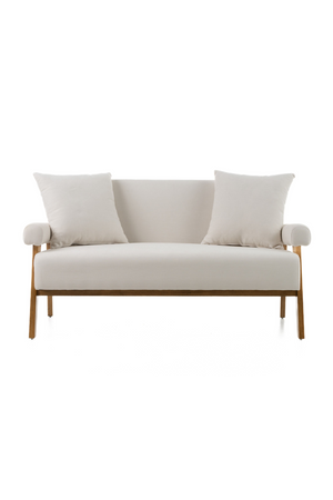   White Fabric Loveseat | Oroa.com