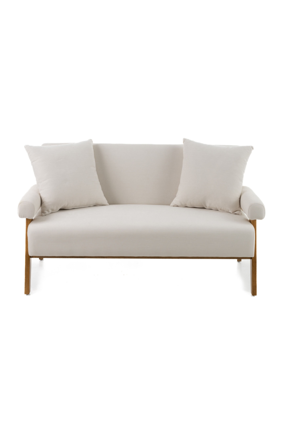   White Fabric Loveseat | Oroa.com