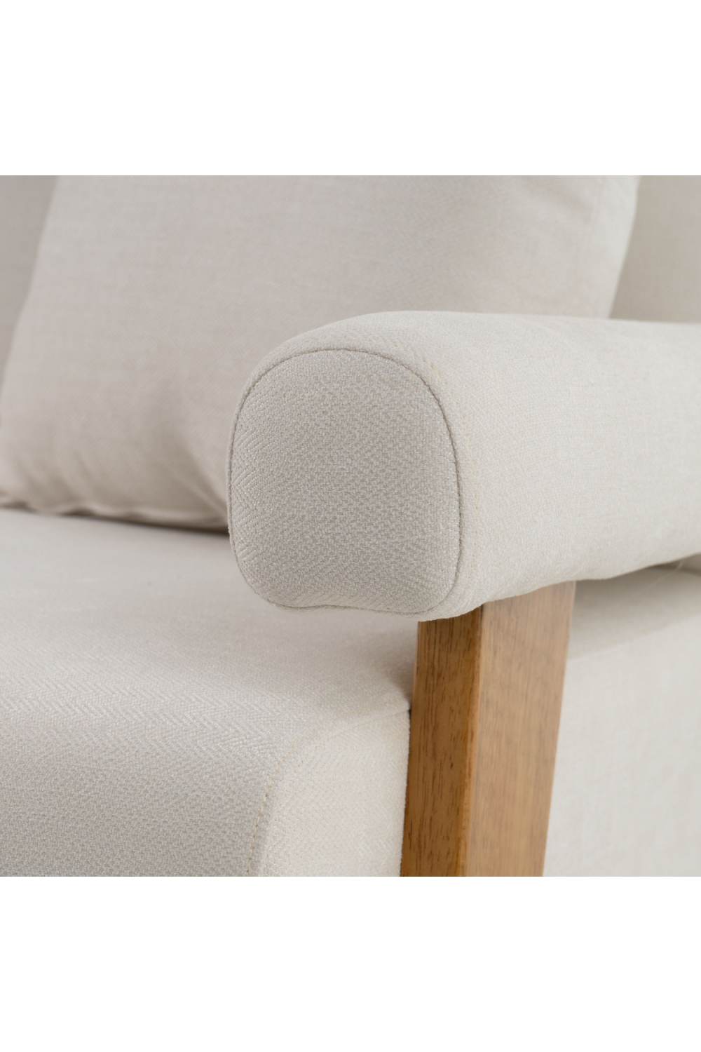   White Fabric Loveseat | Oroa.com