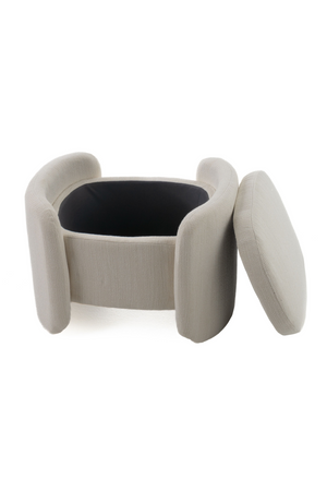   Cream Oval Storage Ottoman | Oroa.com