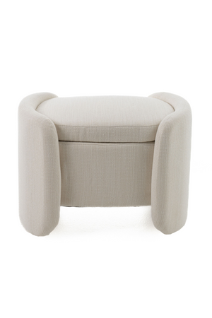   Cream Oval Storage Ottoman | Oroa.com