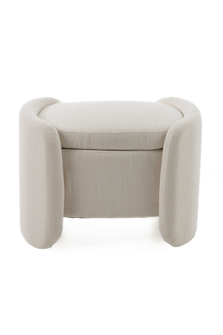   Cream Oval Storage Ottoman | Oroa.com