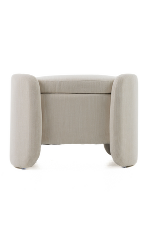   Cream Oval Storage Ottoman | Oroa.com