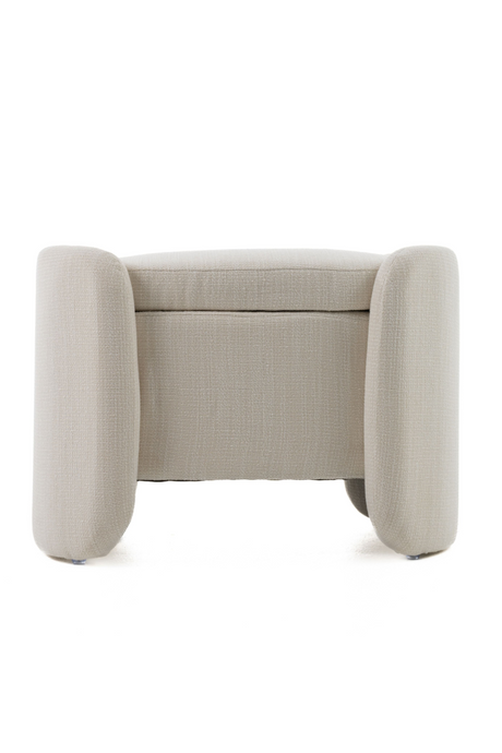   Cream Oval Storage Ottoman | Oroa.com