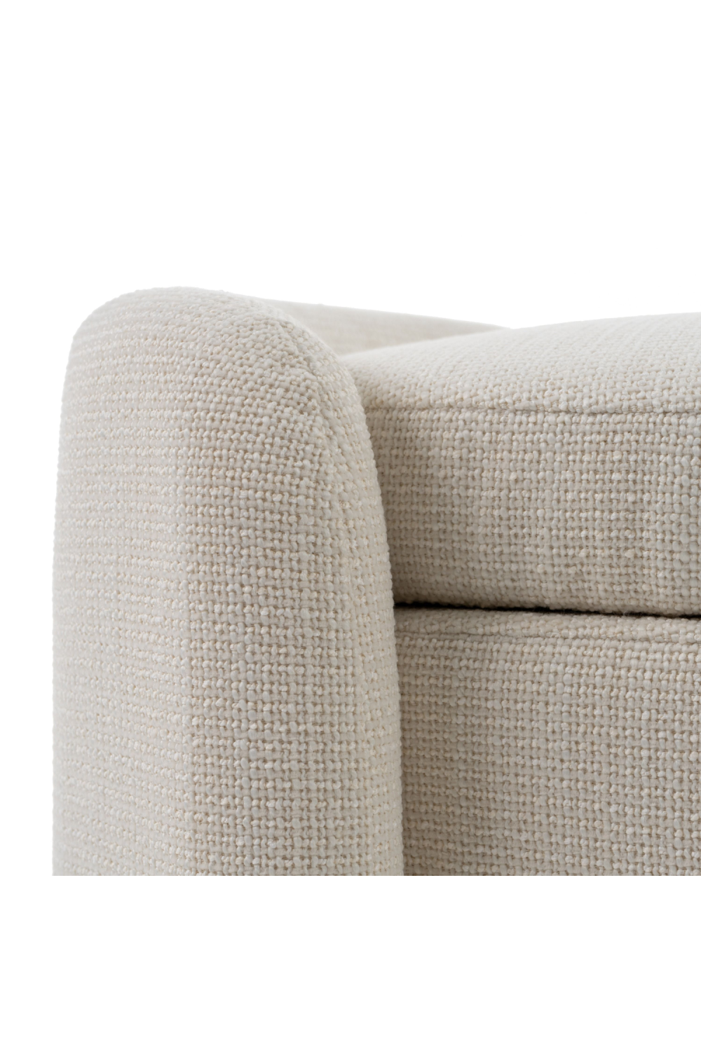   Cream Oval Storage Ottoman | Oroa.com