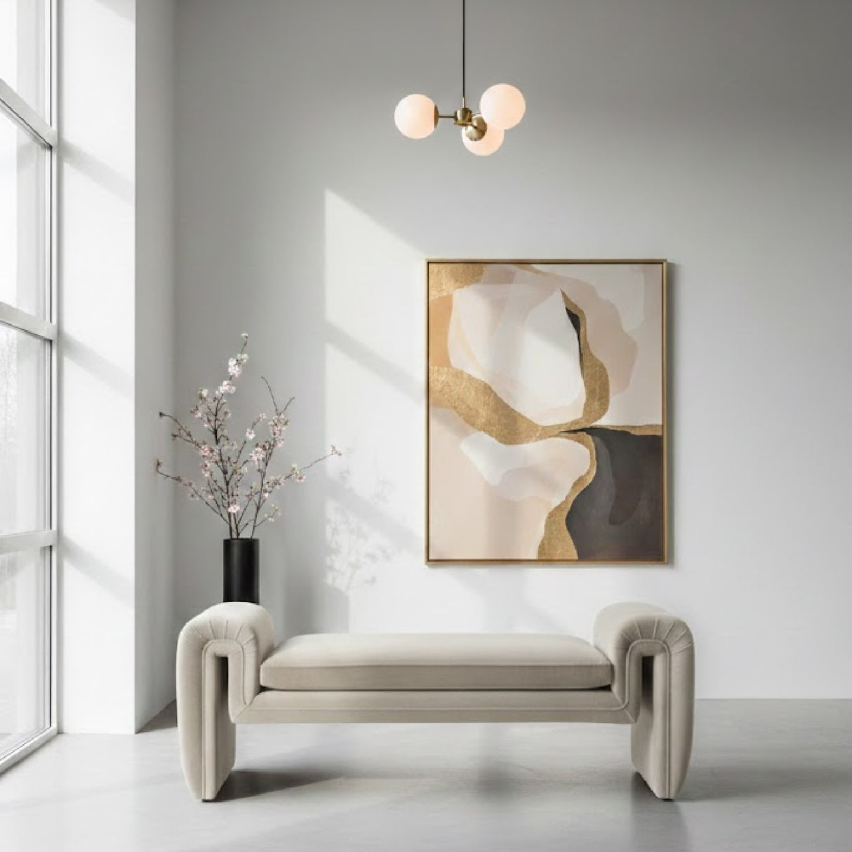   Cream Storage Ottoman Bench | Oroa.com