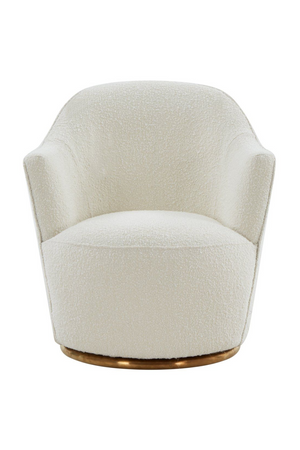   White Sherpa Swivel Accent Chair | Oroa.com